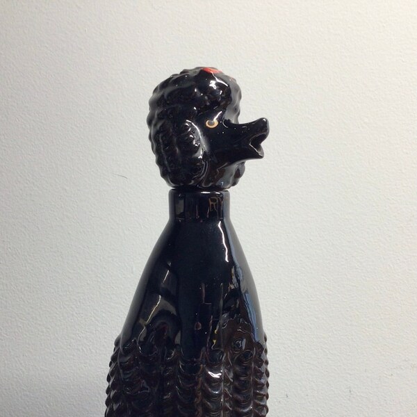 1950s Black Poodle Dog Decanter Bottle Made by Relco- Rye