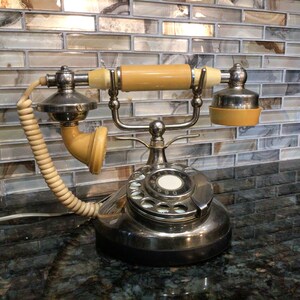 Chrome French Style Rotary Phone, Retro and Working