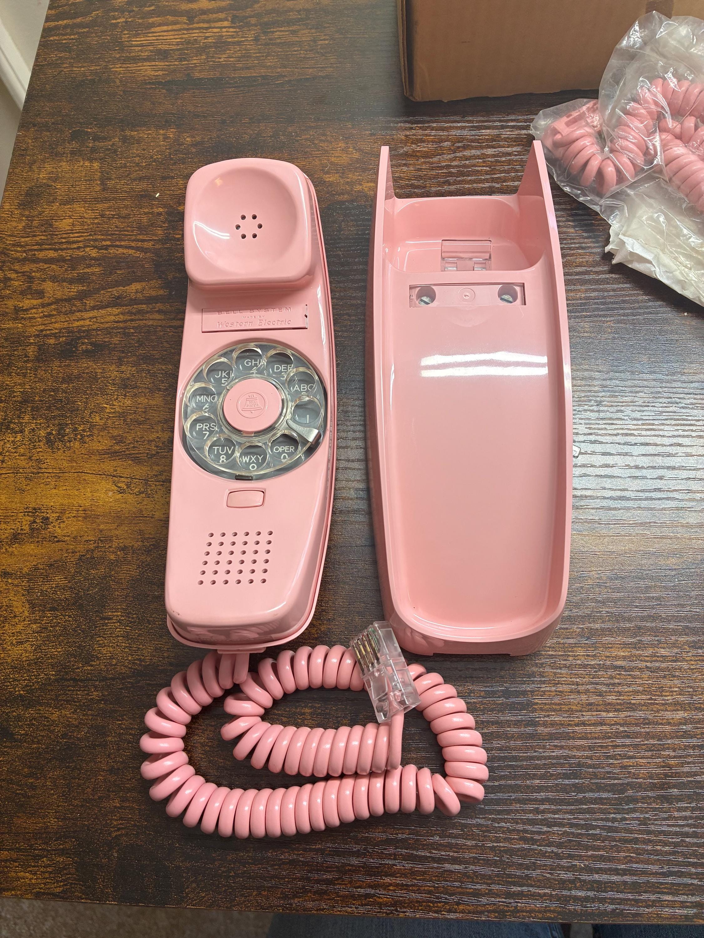 1974 New in Box/Old Stock Pink Rotary Trimline Phone, Western Electric Bell System
