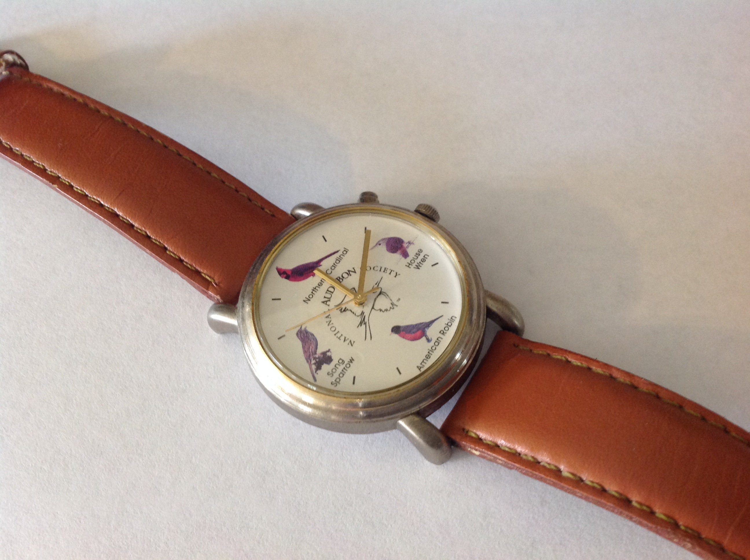 Vintage National Audubon Society Singing Bird Watch in 