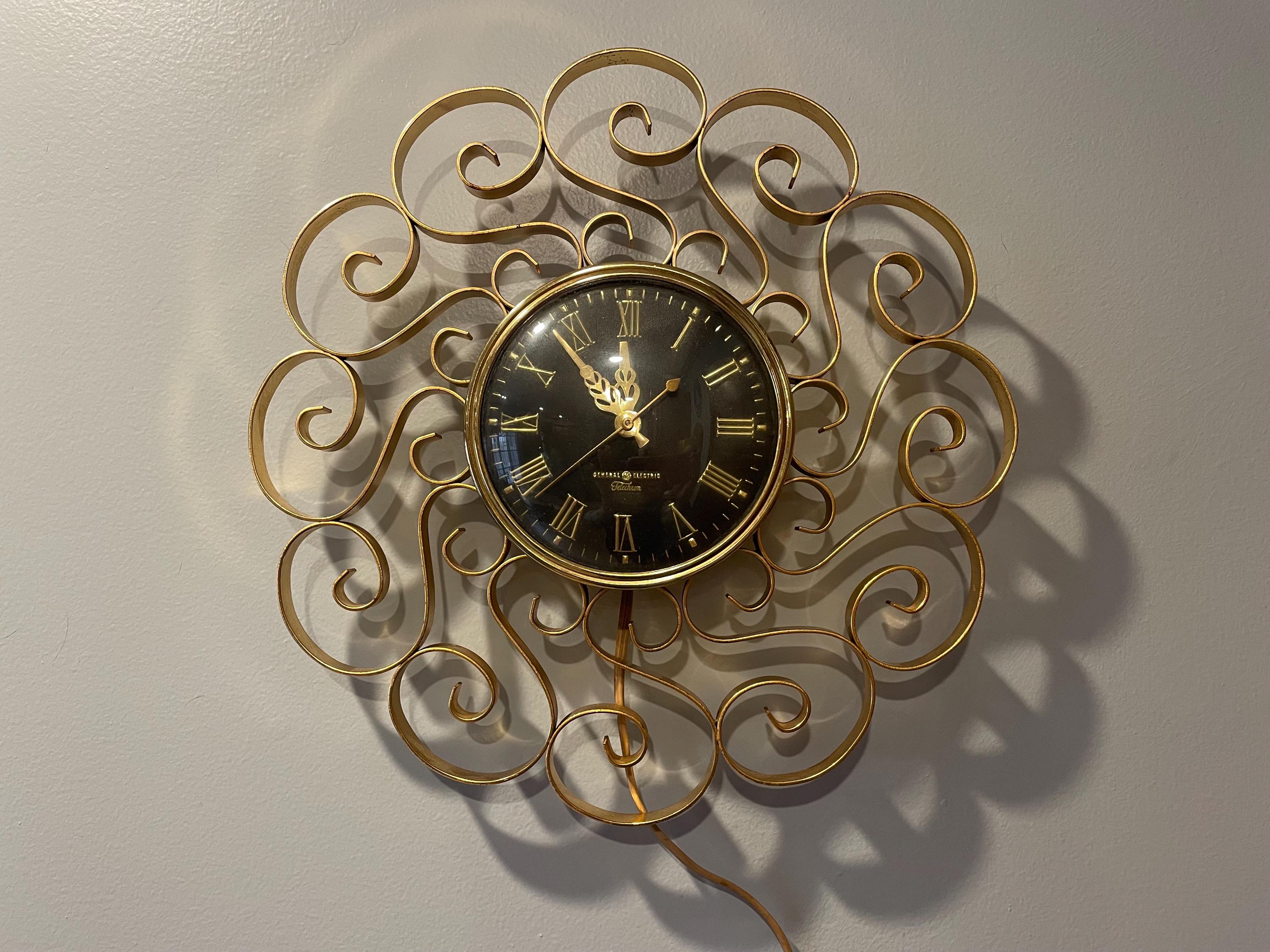 Sunburst Clock Vintage - Etsy Sunburst Clock Vintage - Etsy