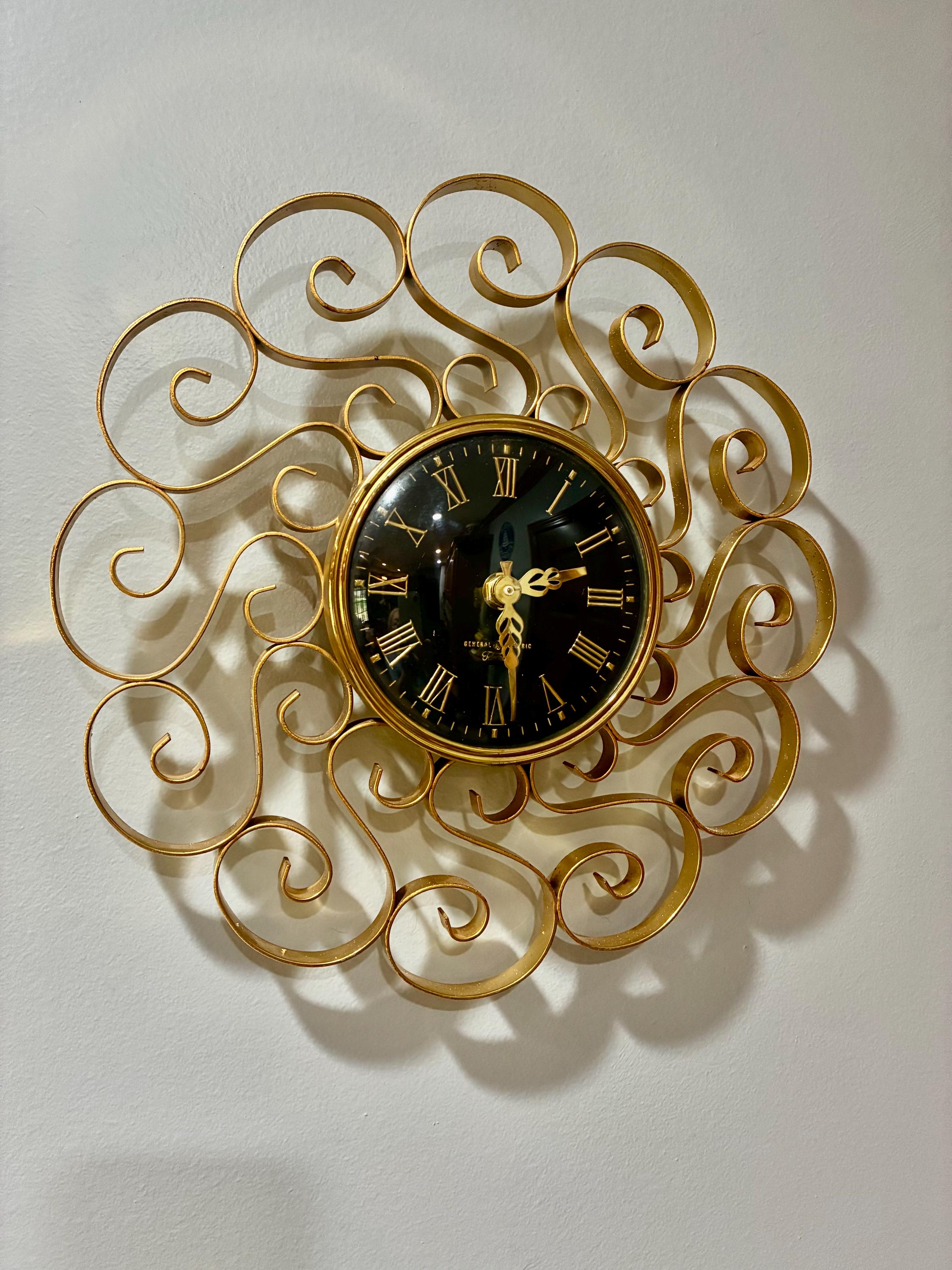 1950〜1960 UNITED Sunburst Clock 50s 60s 1950s Starburst Clock - Etsy