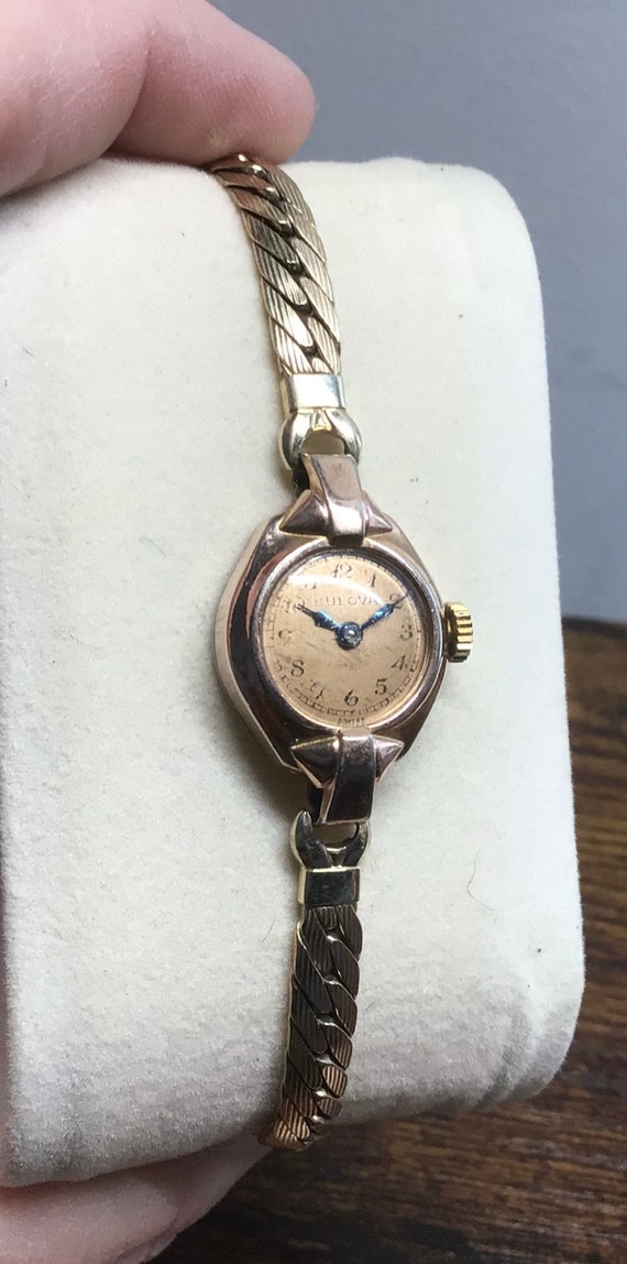 Ladies Swiss 14KRGP Bulova 17 Jewels Gold Watch, 1