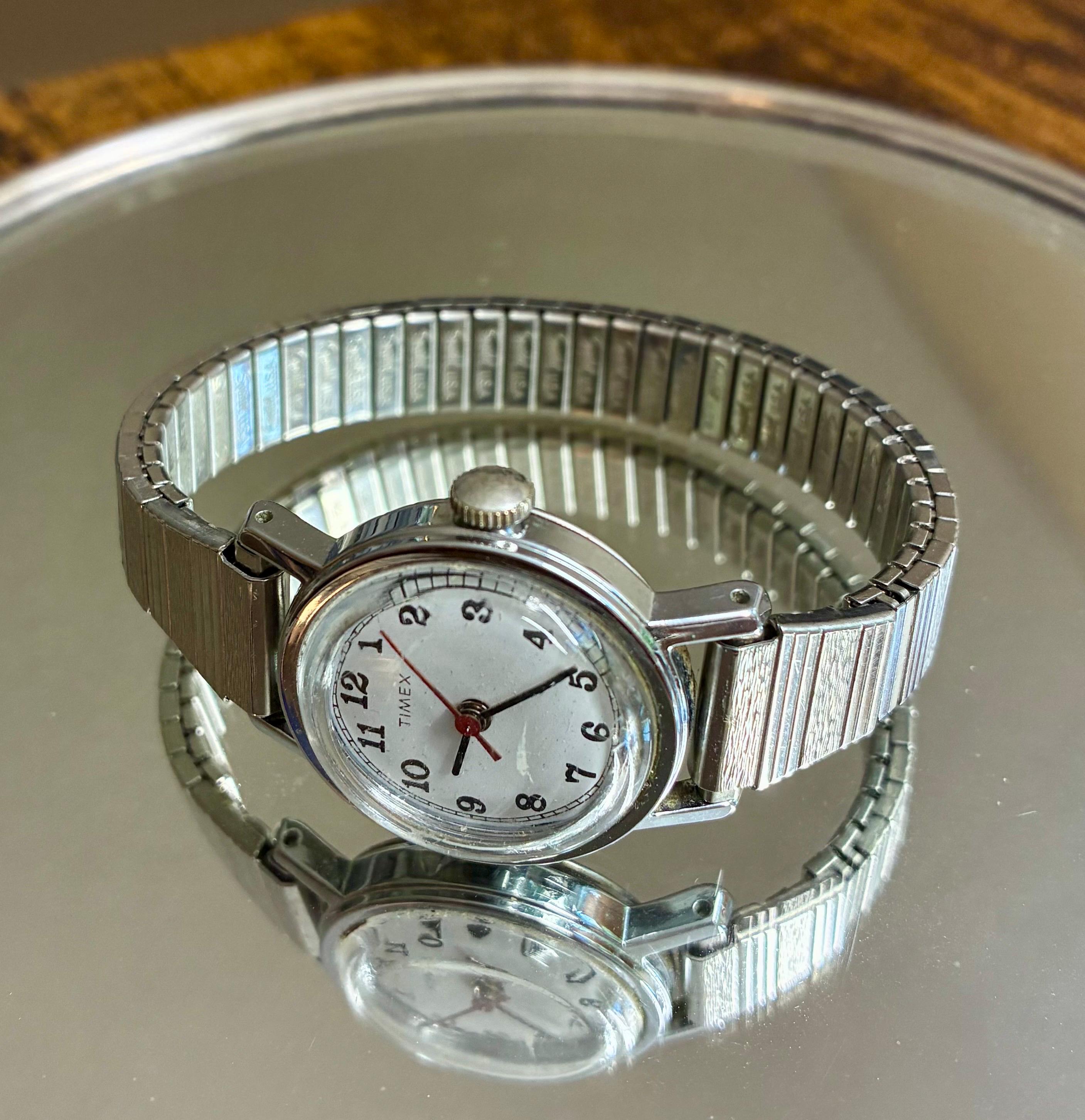 Timex Vintage women’s winding watch Vintage 1970s Timex tank wrist watch manual winding in  main image 3