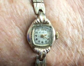 1950 gouden dames Bulova 17 juwelen Zwitsers horloge