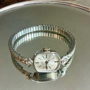 Ladies 1950s 2 Diamond 10K RGP Hamilton Watch, 17 Jewels