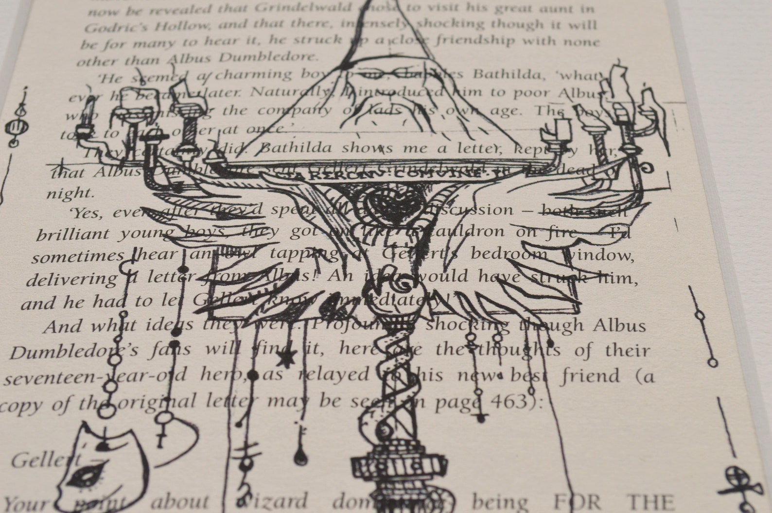 Dumbledore Owl Lectern Harry Potter inspired book page print Etsy