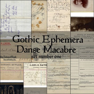 Gothic Ephemera Danse Macabre Gothic Journaling Kit image 1