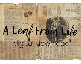 A Leaf From Life - 1800s Antique Printable - Vintage Ephemera Digital Download - Junk Journal Printables