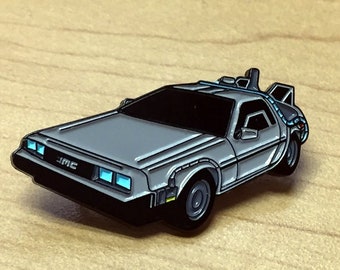DeLorean Time Machine Enamel Pin: Nerdy Car Collectible
