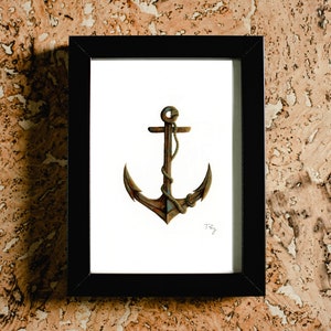Anchor Nautical Watercolor Art Print - Anchor of My Soul - Beach House Wall Decor