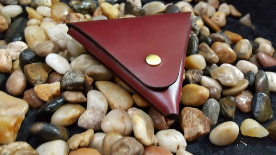 Premium Burgundy Stich less coin pouch made from Premium English Bridle leather.