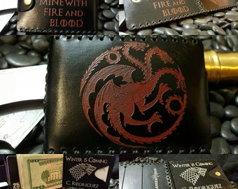 Game of Thrones Engraved Teak Cigarette Case, Card Holder