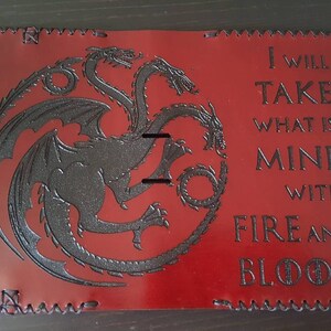 Tomaré lo que es mío con Fire and Blood Premium burdeos Inglés Bridle cuero Fields Notes / Monedero de pasaporte.