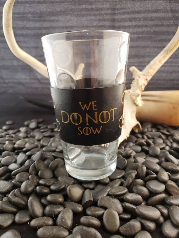 GOT Inspired GreyJoy "We Do Not Sow" English Bridal Leather Coffee sleeve