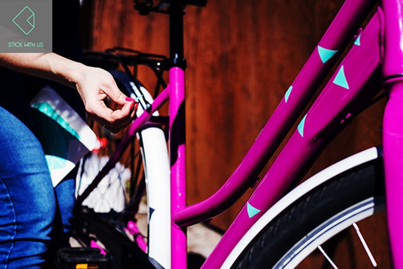 Triangle Design Bike Stickers Mint Color Bicycle Accessories Gift For Cyclist