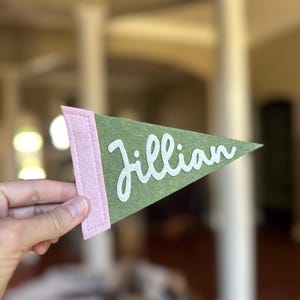 Mini Personalized Felt Pennant, 4x6 Tiny Name Flag