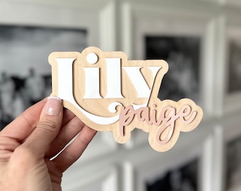 Mini personalized baby name sign for hospital photos, newborn name announcement photography gift for new baby