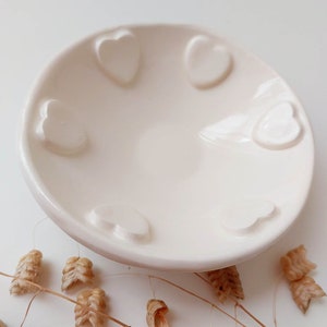 Trinket dish with hearts, jewellery display, ring dish, small bowl, love bowl image 5