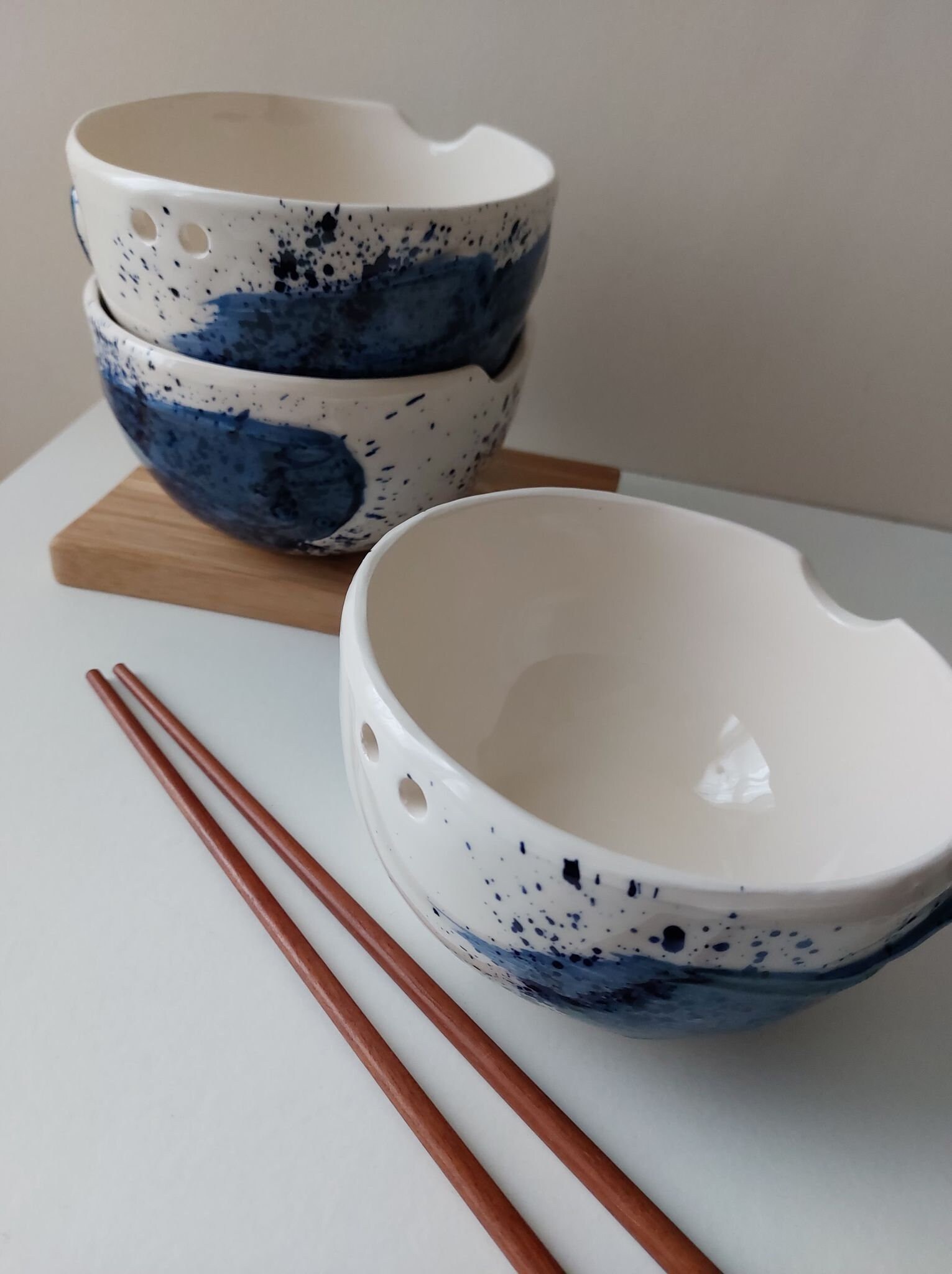 Handmade Noodle Bowl With Chopsticks Pottery Bowl Ramen Bowl Etsy UK