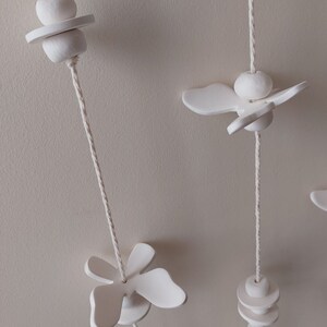 Ceramic butterfly mobile, Hanging ceramic wind chime, multi strand mobile, indoor outdoor decoration image 5