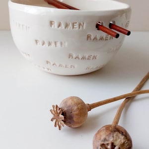 RAMEN noodle bowl with chopsticks, Handmade bowl, Ceramic tableware, Pottery image 9