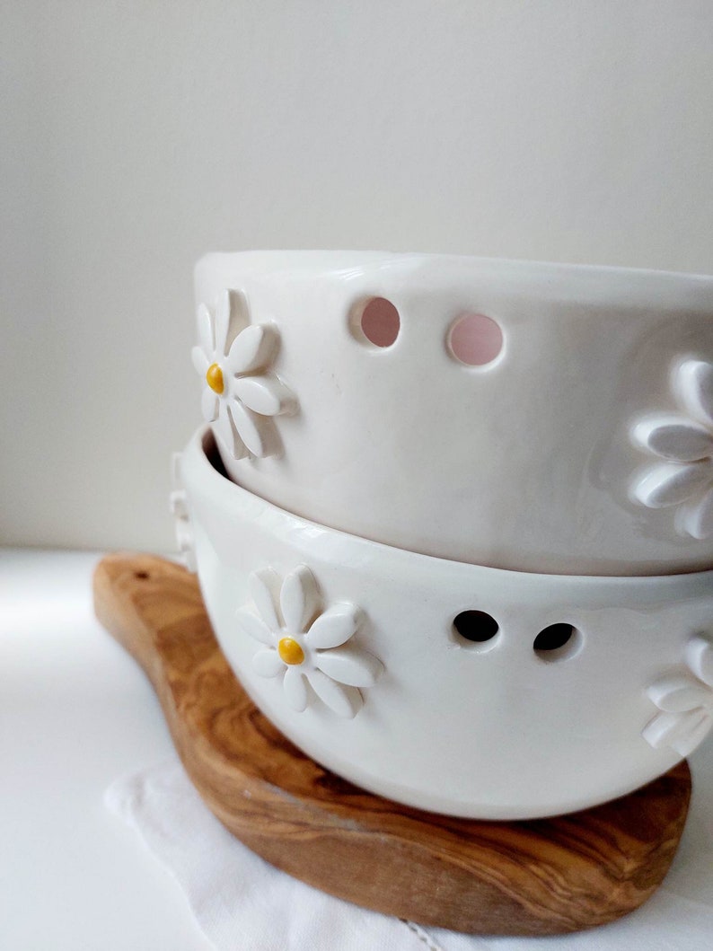 Pink floral ramen bowl, Ceramic bowl, Noodle bowl image 3