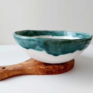 Landscape pasta bowl, handmade ceramic dish, serving bowl, pottery dining bowl, crockery, tableware