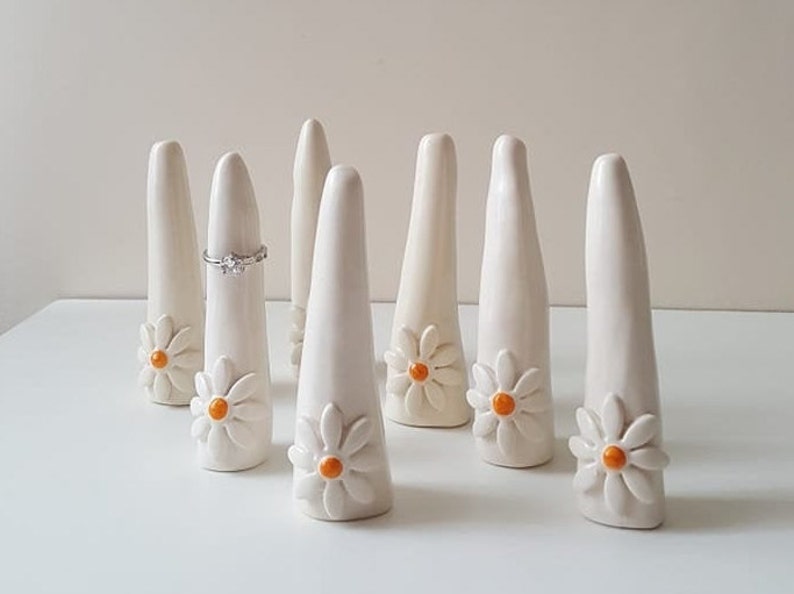 Ring Cone, Ring holder, Ring display, Ceramic jewellery ring holder image 1