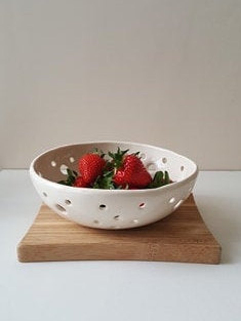Berry Bowl Handmade Hanging Bowl Ceramic Bowl With Holes Etsy