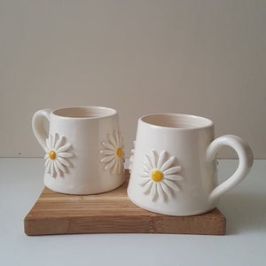 Pottery handmade mug, Ceramic mug, Tea cup, Coffee mug, Daisy mug, Daisy gift image 10