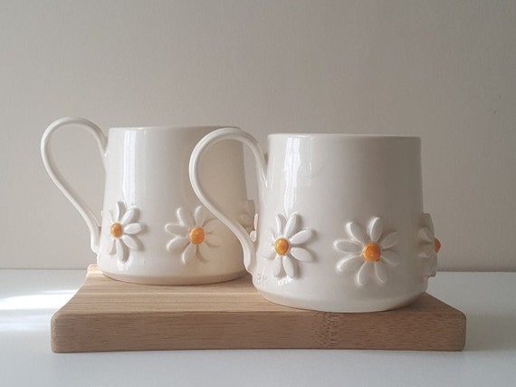 Ceramic mug, Daisy coffee mug, tea cup