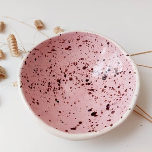 Pink speckled trinket dish, jewellery small bowl, display dish, storage dish image 1