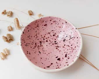 Pink speckled trinket dish, jewellery small bowl, display dish, storage dish