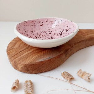 Pink speckled trinket dish, jewellery small bowl, display dish, storage dish image 5