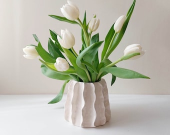 Handmade ceramic vase, Pottery vase, Home decoration