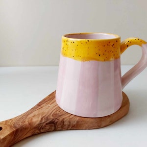 Pink ceramic mug, Coffee mug, Tea cup, Handmade ceramic