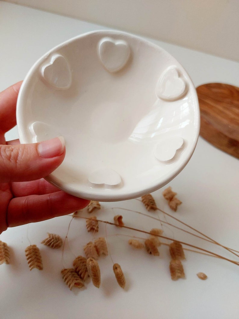 Trinket dish with hearts, jewellery display, ring dish, small bowl, love bowl image 6