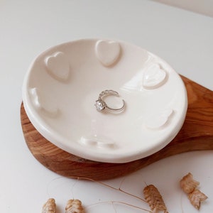 Trinket dish with hearts, jewellery display, ring dish, small bowl, love bowl image 3