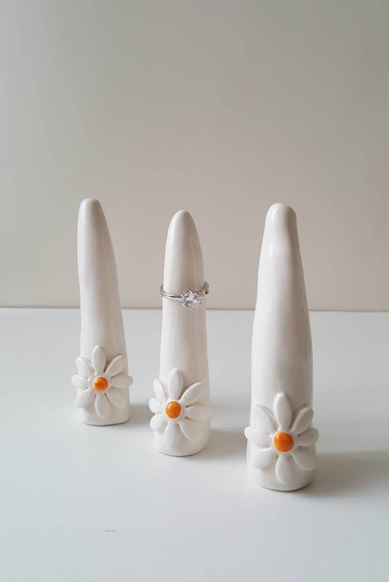 Ring Cone, Ring holder, Ring display, Ceramic jewellery ring holder image 2