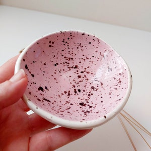 Pink speckled trinket dish, jewellery small bowl, display dish, storage dish image 10