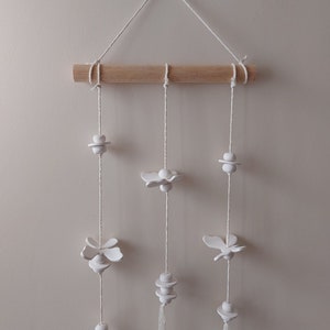 Ceramic butterfly mobile, Hanging ceramic wind chime, multi strand mobile, indoor outdoor decoration image 2