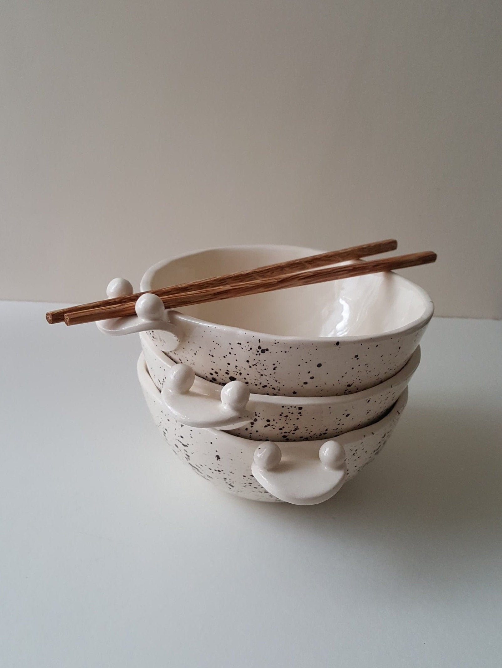 Handmade bowl with chopsticks Ceramic noodle bowl Gift idea Etsy