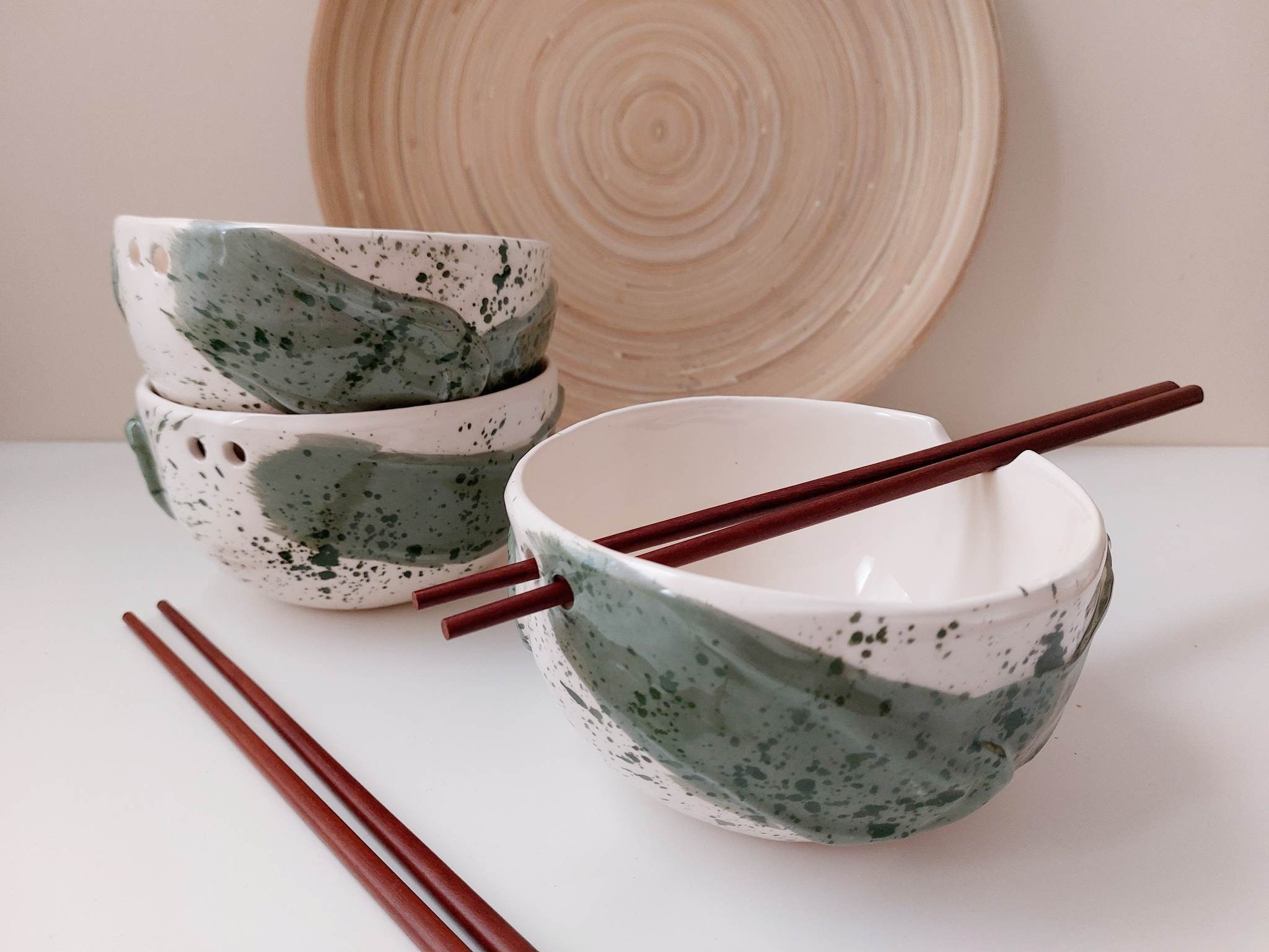 Ceramic Bowl With Lids Japanese Big Ceramic Ramen Bowl With - Temu