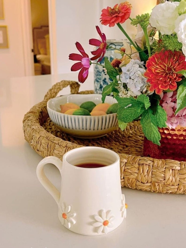 Ceramic mug, Daisy coffee mug, tea cup image 10