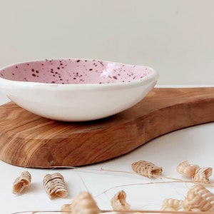 Pink speckled trinket dish, jewellery small bowl, display dish, storage dish image 4