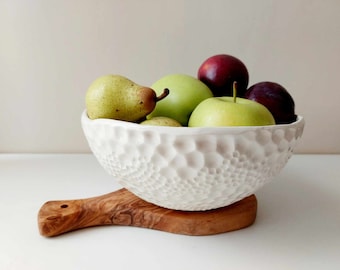 Fruit bowl, Ceramic salad bowl, Handmade centrepiece, Tableware, Pottery bowl, Serving dish