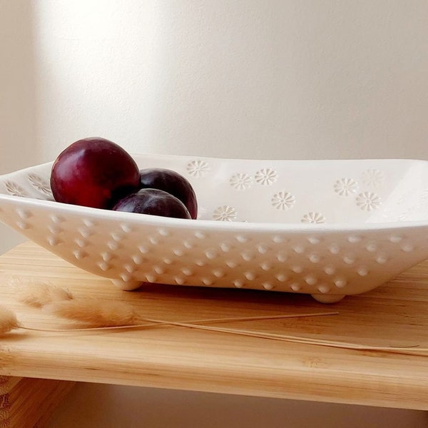 Serving dish, Ceramic large bowl, Handmade pottery dish