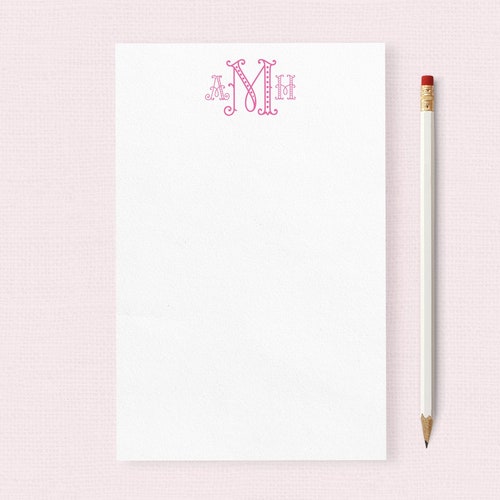 Monogram Notepad Personalized Notepads Etsy