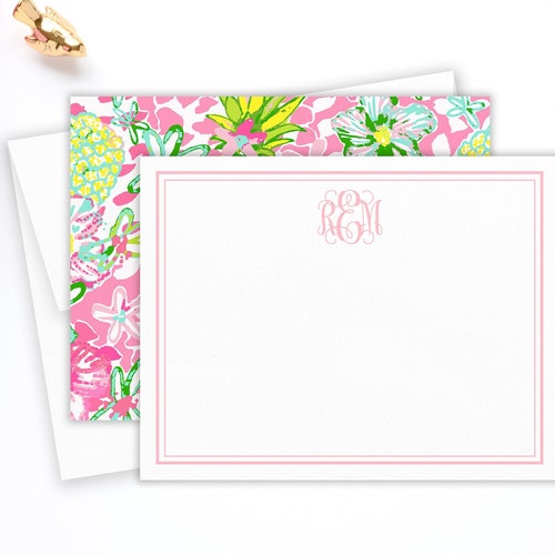 Personalized Monogram Note Card Set / Stationery / Stationary Etsy